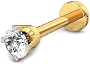 Candere 0.05 ct 18K Solid Yellow Gold Diamond Nose Stud for Women 3.54 mm (IGI Certified)