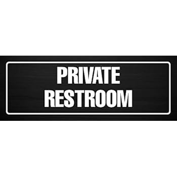 iCandy Products Inc Private Restroom Business Office Door Building Sign 3x9 Inches, Dark Wood, Metal, 4 Pack