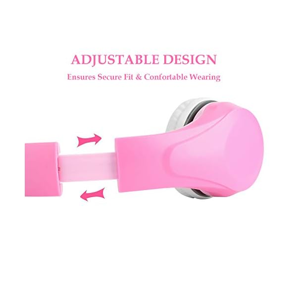 Volume-Limited-LINKWIN-Kids-Safety-Foldable-Stereo-Headphones35mm-Jack-Wired-Cord-Earbuds-Volume-Controlled-at-85dB-OnOver-Ear-Children-Toddler-Headset-for-iPad-Kindle-Airplane-School-Pink Kids Headphones, KPTEC Children Headphone for Girls, Over Ear,Wired Headset Volume Limited Child Earphones Foldable…