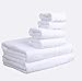 PROMIC 100% Quality Cotton Hotel & Spa Bath Towel Set, 6 Piece Includes 2 Bath Towels, 2 Hand Towels, and 2 Washcloths – 500GSM, Highly Absorbent and Softness, (White)