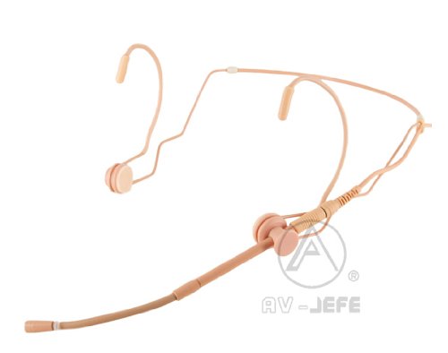 AV-JEFE AVL636D Dual Sided Miking Professional Headset Microphone Gooseneck Boom (Tan Color, for selected Audio-Technica Wireless Microphone Systems)
