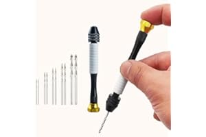 11 PCS Pin Vise Hand Drill Bits Set, Micro Twist Drill Bits (0.5-2.5mm) for Resin/Plastic, Precision Manual Craft Drill Bit w