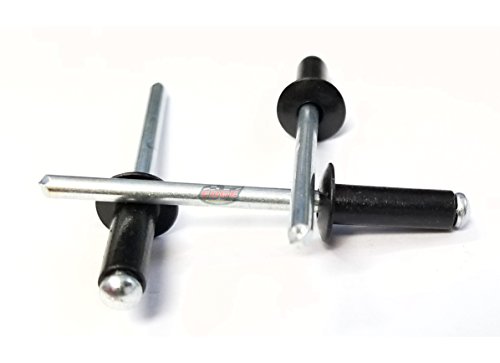 3/16" Small Head Aluminum Steel Mandrel Pop Rivets 50ct (Flat Black)