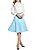 ANGVNS Women Casual High Waist Knee Length Big Hem Pleated Solid Zipper Skirt for Office