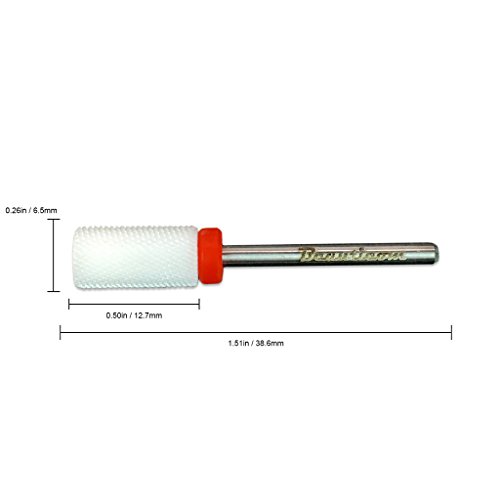 PANA 3/32” Flat Top Large Barrel Ceramic Bit - Fine Grit - Professional Nail Drill Bit for Manicure Pedicure Acrylic Nail File Tools Cuticle Polishing Machine