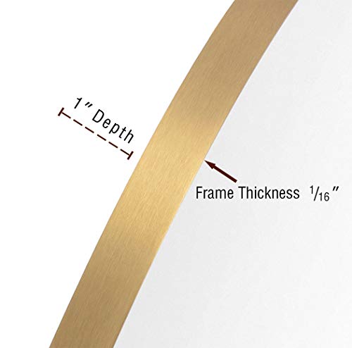 Round Mirror for Bathroom, Gold Circle Mirror for Wall Mounted, 30'' Modern Brushed Brass Metal Frame Round Mirror For Wall Decor, Vanity, Living Room, Bedroom