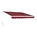 Outsunny 10' x 8' Retractable Awning, Patio Awnings, Sunshade Shelter w/Manual Crank Handle, UV & Water-Resistant Fabric and Aluminum Frame for Deck, Balcony, Yard, Wine Red