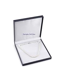 The Pearl Source - Collar de perlas cultivadas de agua salada de Akoya japonesa de 14 quilates de oro AAA de calidad, redondo, color blanco, 18.0 in de longitud para mujer