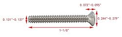 FixtureDisplays® 6-32 X 1-1/8" Stainless Flat Head