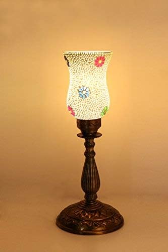 Somil Hand Decorated Colourful Mosaic Table/Floor Lamp Light for Decoration, Compatible with 5 to 60 Watt LED, with Heavy Metal Stand
