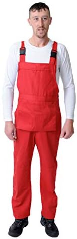 Road Master Bib and Brace Dungaree Overalls Painters Suit For Decorators Builders, White, Black, Blue, Red and Navy Colours