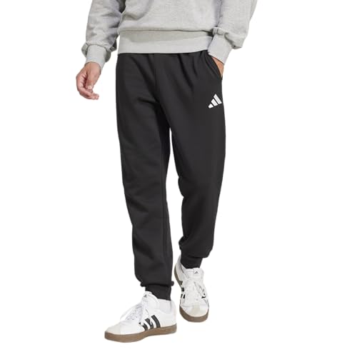 adidas Men's Essentials FeelCozy Fleece Pants, Black/White, XX-Large/Tall