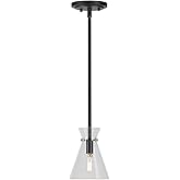FORTE Lighting Beaker - 1 Light Mini Pendant in Transitional Style-7 Inches Tall and 5.5 Inches Wide-Black Finish