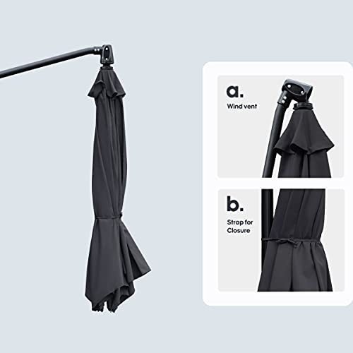 Sekey® Ampelschirm 300 cm Sonnenschirm Gartenschirm Kurbelschirm mit Kurbelvorrichtung Sonnenschutz UPF50+ – Bild 6