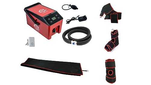 CoolGards Cold + Compression Therapy Machine with Complete Kit with 4 Therapeutic Pads (Knee, Ankle, Shoulder and Full Leg)