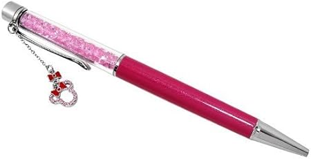 Amazon スワロフスキー ボールペン ディズニー Disney ミニー キラキラ ボールペン ビビッドピンク ピンク ツイスト式 ディズニー チャーム付き 替え芯 可能 名入れ 不可 並行輸入品 油性ボールペン 文房具 オフィス用品