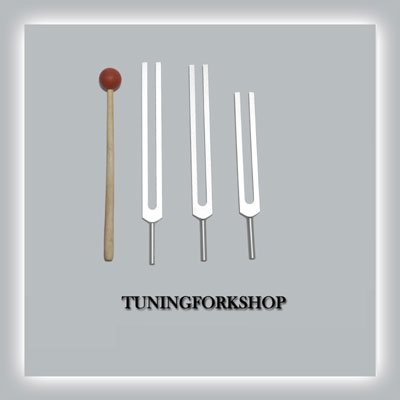 Tuningforkshop 3 Pc Missing Sacred Solfeggio Tuning Fork for Healing with Mallet+Pouch