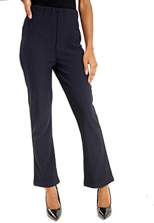 black bootleg stretch trousers