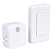 Westek Indoor Wireless Light Switch and Receiver Kit – No Wiring Required, Up To 100ft Distance – The Easy Way to Add a Switched Outlet, Ideal for Lamps,White,RFK1600LC