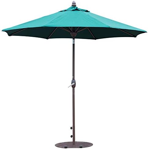 Amazon Com Sorara Sunbrella Patio Umbrella 9 Feet Outdoor Market Table Umbrella With Auto Tilt Crank Umbrella Cover 8 Ribs Canvas Forest Green Garden Outdoor