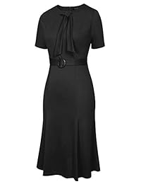 CHICIRIS vestido de cóctel de cóctel plisado de manga corta vintage de los años 50, para mujer