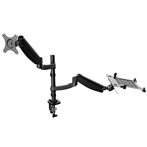Loctek 2-In-1 Full Motion Gas Spring Dual Monitor Arm Desk Mounts for
Laptop & Monitor (D5DL)