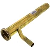 Rough Brass Dishwasher Tailpiece with 1/2" Branch, 1-1/2" x 12" (22 Gauge)