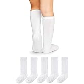 LA ACTIVE Girls Knee High Socks Cozy Warm Cotton Uniform Sports Socks for Baby Toddlers Kids Dress Socks
