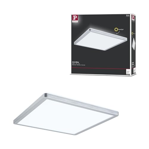 Paulmann 71008 LED Panel Atria Shine 293x293mm eckig incl. 1x16 W Tageslichtweiß Chrom matt Lichtpanel Kunststoff Deckenpanel 4000 K