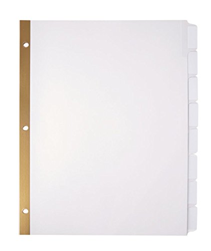 Office Depot Plain Dividers With Tabs And Labels, White, 8-Tab, Pack Of 5 Sets, 11347 - Thumbnail 2