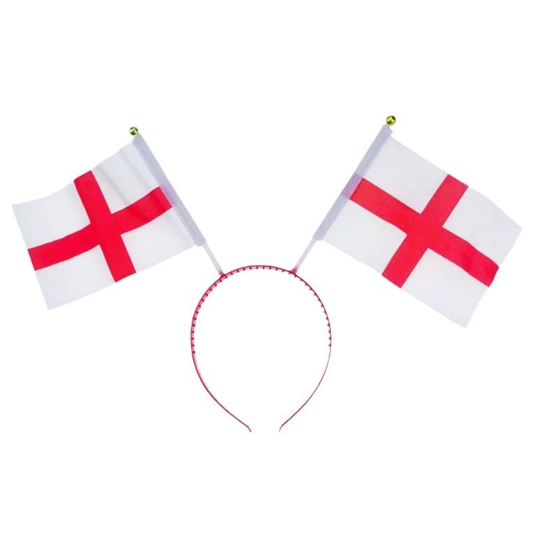 Mitibet 1 Pack England Rugby Hat, England Flag Headband, World Cup 2026 Decorations, Football Soccer Flags, George Cross Head Bopper, St George Event Merchandise, Red Fan Sport Party Accessories, Wor