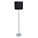 Simple Designs LF2004-BLK Brushed Nickel Stick Drum Shade Floor Lamp, Black
