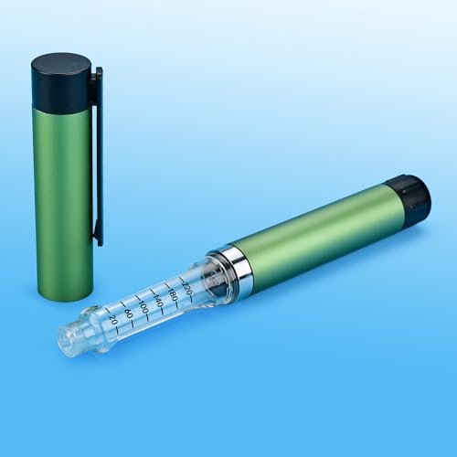 60 Unit Peptide Pen, Research Reusable Peptide Pen Injector with Protect Case, Clear Scale Design, Universal Compatibility for 3ml Cartridges (Green)