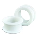 1 Pair White Soft Silicone Flexible Ear Tunnels Plugs Gauges Earlets Eyelets