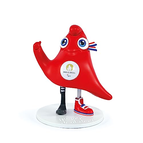 Doudou et Compagnie Figur Maskottchen Phyrge Parathlet – offizielles Lizenzprodukt der Olympischen Spiele 2024 – Figur für Kinder ab 3 Jahren – 14,5 cm – Rot – JO2508