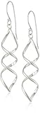 Sterling Silver Polished Spiral Dangle Earrings, 1.5