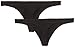 PACT Women's Everyday Thong 2-Pack, Black, Small