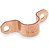ZORO SELECT Copper 1/4" Pipe Clamp, 5 Pack, Wall Mount