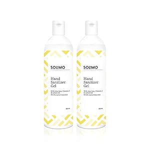 Amazon Brand – Solimo Hand Sanitizer Gel – 200 ml (Pack of 2, Lemon Oil)