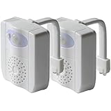 Fangkun 2 Pack UV Sterilizer Toilet Night Light - Motion Activated Led Toilet Seat Light 16 Color Changing Led Light with Aromatherapy for Any Toilet Bowl - White