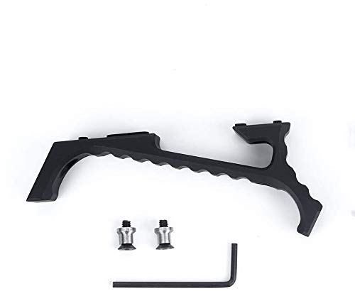 SBGJMY Keymod Tactical Aluminum Curved Angled Hand Stop Front Grip Foregrip for Keymod Handguard System (Black)