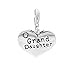 Sexy Sparkles Clip on Grand Daughter Two Sided Heart Charm Pendant for European Jewelry with Lobster Clasp primary