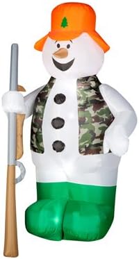 Gemmy Industries 86231 Christmas Decoration, Lighted Inflatable Hunting Snowman, 6-Ft. - Quantity 4