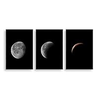 3 Piece Framed Canvas Wall Art Moon Canvas Prints Home Artwork Decoration for Living Room,Bedroom - 16