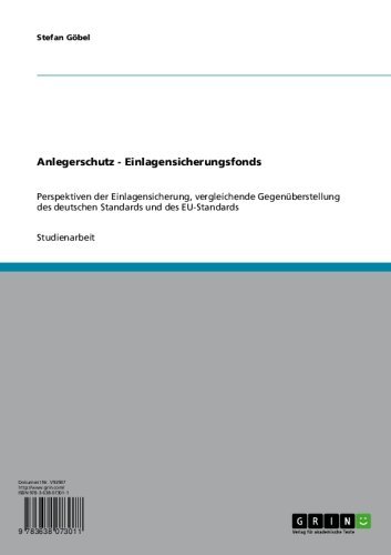 Amazon Com Anlegerschutz Einlagensicherungsfonds Perspektiven