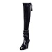 MagiDeal 1:6 Black Zip Up Knee-high Boots Shoes for 12'' Hot Toys Phicen Action Figure