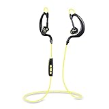 Bluetooth Headphones, Parasom P6S Wireless V4.1 Earhook Lightweight Headsets with Mic. For Sports Running & Gym Workout for IOS Android Smart Phones (Black/Yellow)
