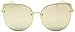 XL Oversized Oceanic Two Tone Gradient Flat Lens Gold Metal Frame Cat Eye Sunglasses (Gold, Pink Mirrored Lens)