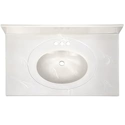 Design House Cultured Marble Vanity Top, Ivory