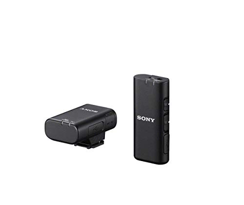 Sony ECM-W2BT, 1 Sender, 1 Empfänger, Kabelloses Mikrofon, 200m Reichweite, 9h Akkulaufzeit, Ideal für Kameras, Geräte mit 3.5mm Audio, Podcast, Streaming, Interviews